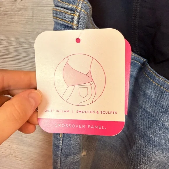 Isabel Maternity by Ingrid & Isabel Light Blue Distressed Ankle Jeans - Picture 7 of 16